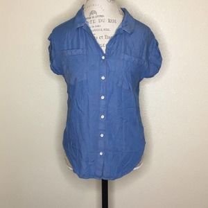 Jachs Girlfriend Small Blue Jean Button Down Shirt